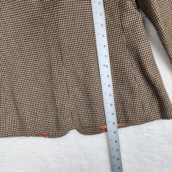 Vintage Evan Picone Womens Hounnd Tooth Blazer Brown/Tan Career Preppy SZ 8 - Picture 7 of 9